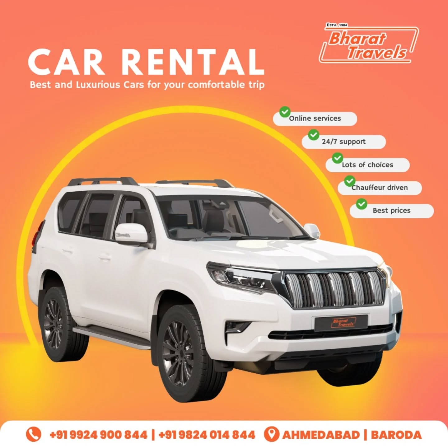 SUV car rental in ahmedabad